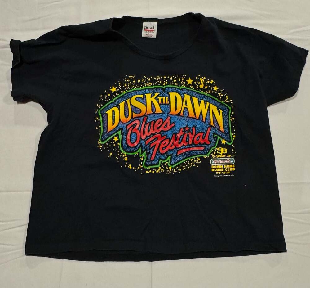 Vintage 1990s Dusk Til Dawn Blues Festival Oklahoma Women’s T-Shirt Size L
